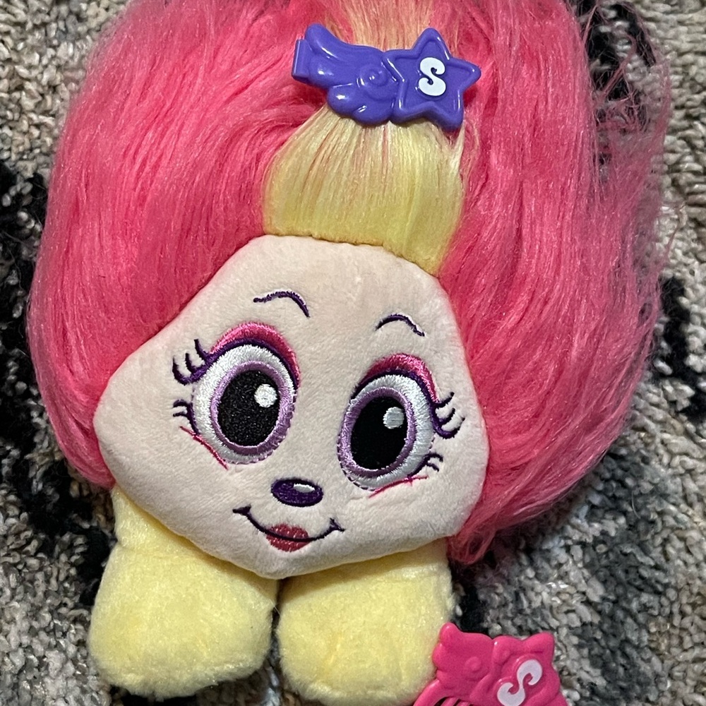 Shnooks Stuffed Pink and Yellow Plush Toy